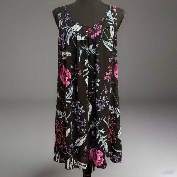 Express Babydoll Dress Medium Cutout Back Floral Cottage Core Fairy Casual - Picture 1 of 6